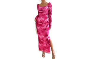 GORGLITTER Women's Off Shoulder Long Sleeve Tie Dye