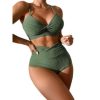 GORGLITTER Women's Twist Front Bikini Set Swimsuit