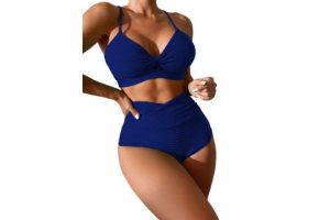 GORGLITTER Women's Twist Front Bikini Set Swimsuit