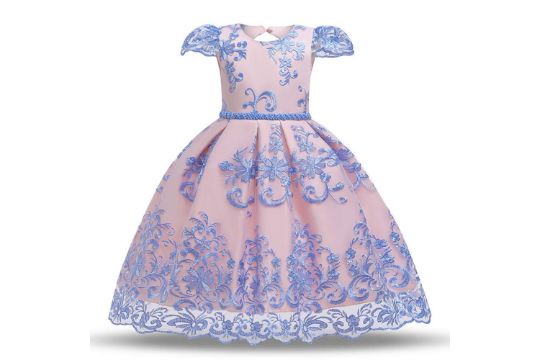 Girls Party Dress Butterfly Embroidery Tulle Summer