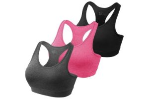 HBselect 3 Pack Comfort Racer Back Sports Bras for Women UK with Removable Pads