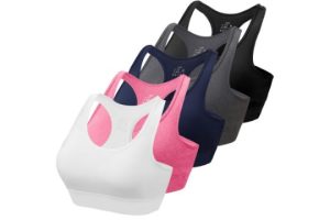 HBselect 5 Pack Comfort Racer Back Sports Bras for Women UK with Removable Pads