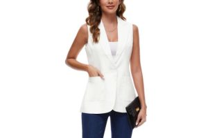 MINTLIMIT Waistcoat Women Long Blazer Sleeveless Casual