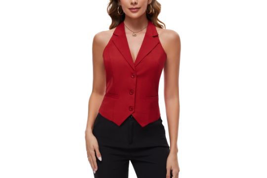MINTLIMIT Women Cropped Waistcoat Classic Vest Vintage