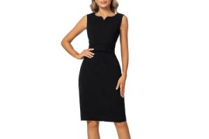 MINTLIMIT Women Sheath Dress Notch V Neck Sleeveless