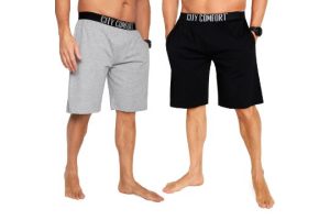 Mens Pyjama Shorts - Comfy Lounge Shorts with Pockets Pack of 2