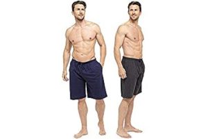 Mens Pyjama Shorts - Comfy Lounge Shorts with Pockets Pack of 2