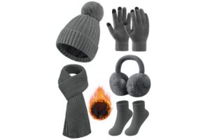 Niwicee Knitted Hat and Scarf Set 5 PCS for Women Winter