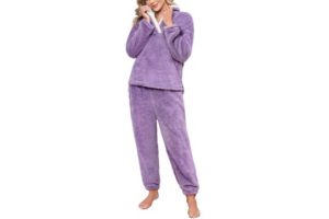 Niwicee Womens Pyjamas Warm Fleece Pyjamas Set Winter