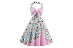 Women Retro Vintage 1950s 50s 60s Halter Neck Audrey
