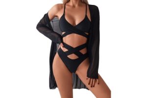 Xumplo Womens Swimming Costume 3 Piece Bikini Set with