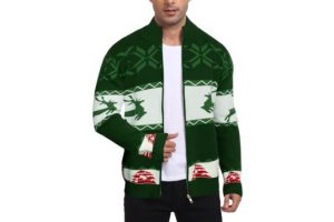 AIYINO Men's Christmas Cardigan Casual Knitted Sweaters