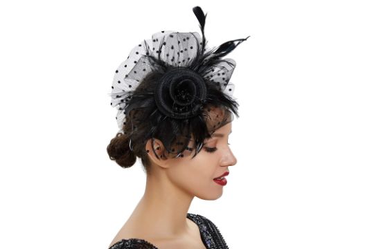 Losuya Flower Feather Fascinator