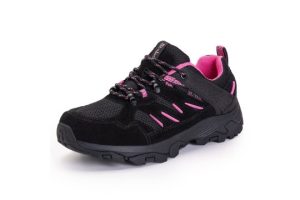 SHULOOK Womens Walking Shoes Non-Slip Lightweight Hiking Shoes Waterproof Low Rise Outdoors Trekking Hiking Boots Women Black Pink UK 7