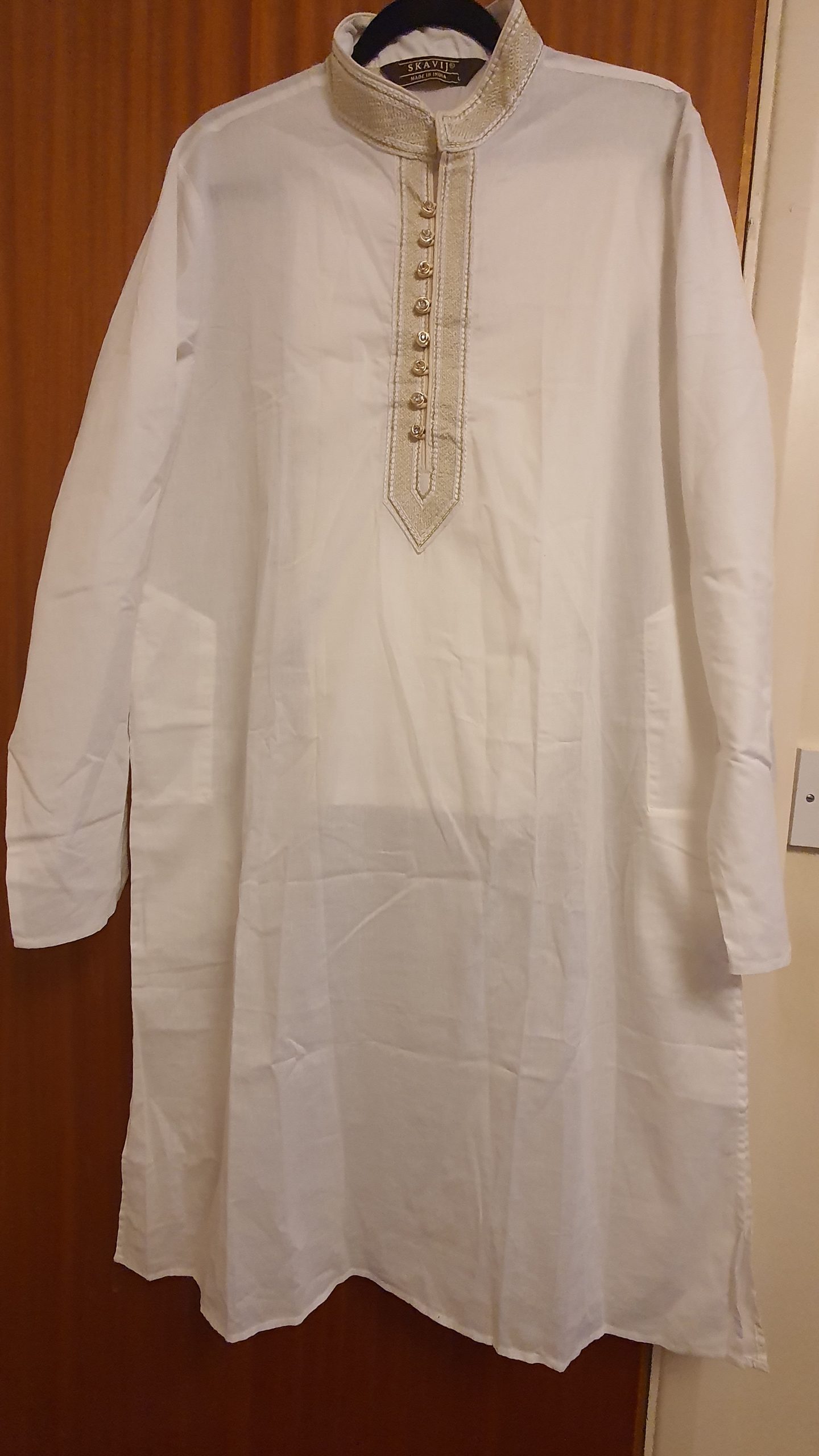 SKAVIJ Men's Pure Cotton Embroidered Kurta Pajama Set