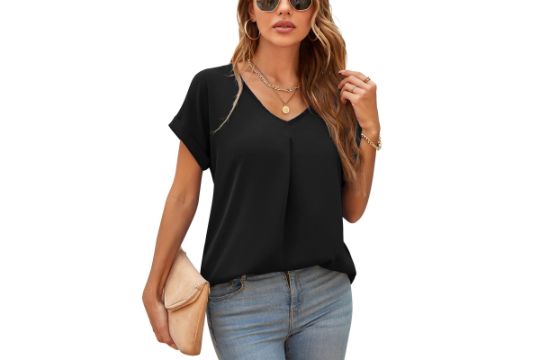 Yommay Blouses for Womens V Neck Ladies Tops Summer