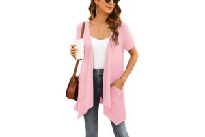Yommay Women's Plus Size Lightweight Summer Pink Bolero