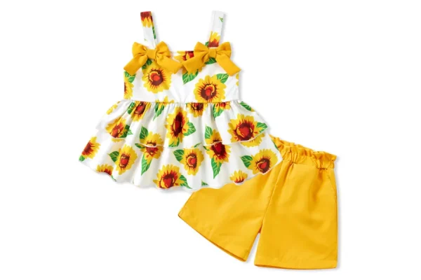 Fanient Toddler Girls Summer Clothes Suit Double-Layer