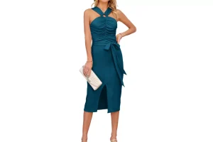 GRACE KARIN Sleeveless Halterneck Hip Covering Party Dress