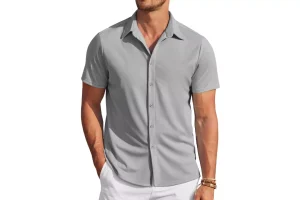 COOFANDY Men's Short Sleeved Shirt Casual Summer Regular