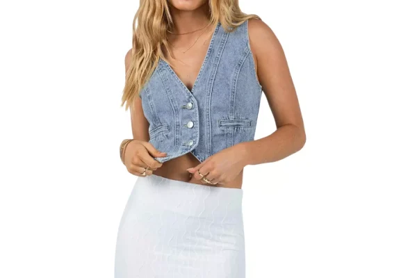 Miolasay Women Vintage Y2K Waistcoat Vest Slim Fit