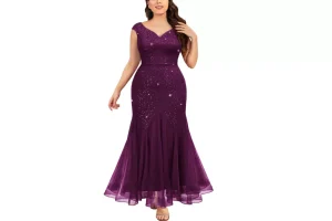 2X RRP £22.05 MIUSOL Women's Plus Size Sequins Lace Tulle Mermaid MIUSOL Women's Plus Size Sequins Lace Tulle Mermaid