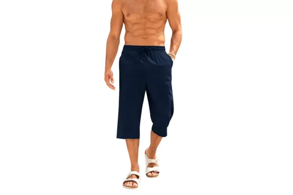 Runcati Men's Summer Stretch Cargo Shorts Vintage Plain