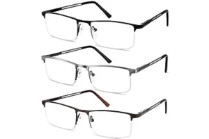 2X RRP £28.62 JJWELL 3 Pack Blue Light Reading Glasses for Men JJWELL 3 Pack Blue Light Reading Glasses for Men