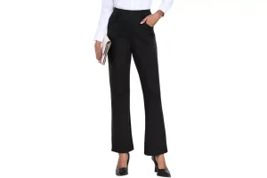 GRECERELLE Black Trousers Women Ladies Stretchy Work