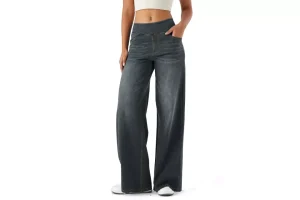 2X RRP £51.19 LaiEr Large Denim Wide Leg Pants for Women LaiEr Large Denim Wide Leg Pants for Women