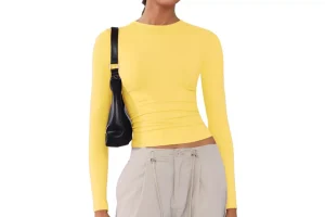Women's Soft Long Sleeve Shirts Crew Neck Tops