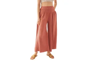 Amazhiyu Womens Wide Leg Trousers Burgandy