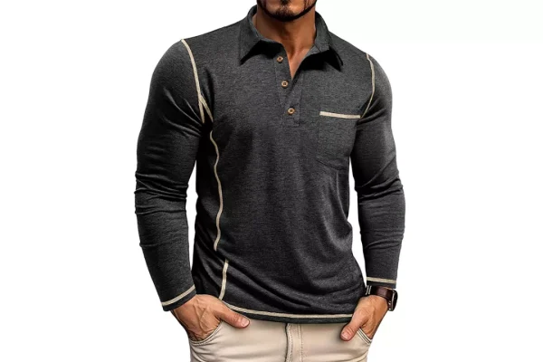 PRIVIMIX Men's Polo Shirts Long Sleeve