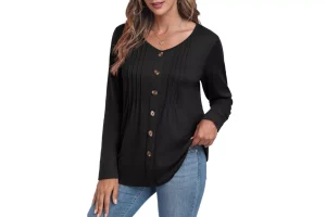 GRECERELLE Women Tops Casual Long Sleeve Tunic Tops