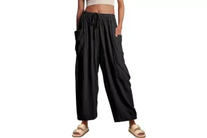 3X RRP £13.47 Joligiao Summer Wide Leg Linen Trousers for Women Joligiao Summer Wide Leg Linen Trousers for Women