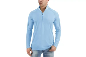 3X RRP £13.88 KEFITEVD Mens Long Sleeve T Shirt Rash Guard 1.4 Zip Tops UV Protection KEFITEVD Mens Long Sleeve T Shirt Rash Guard 1/4 Zip Tops UV Protection