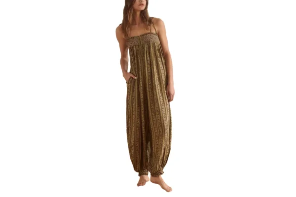 Acrawnni Women's Sleeveless Loose Jumpsuit Bodysuit