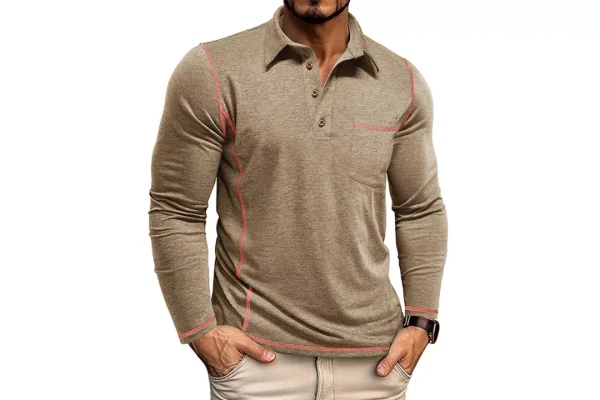 PRIVIMIX Men's Polo Shirts Long Sleeve