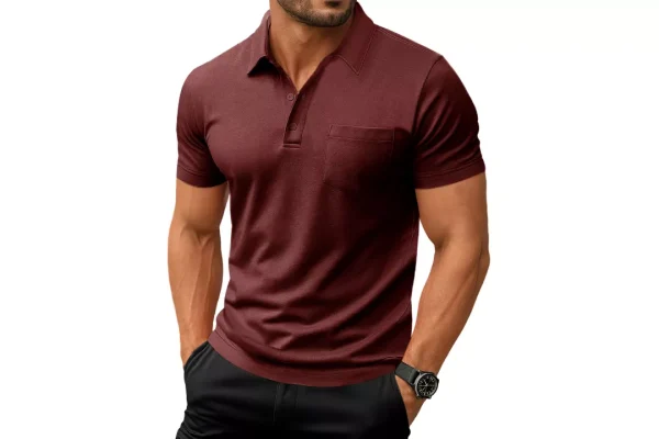 EKLENTSON Mens Polo Shirts Short Sleeve Summer Activewear Golf Work T Shirt