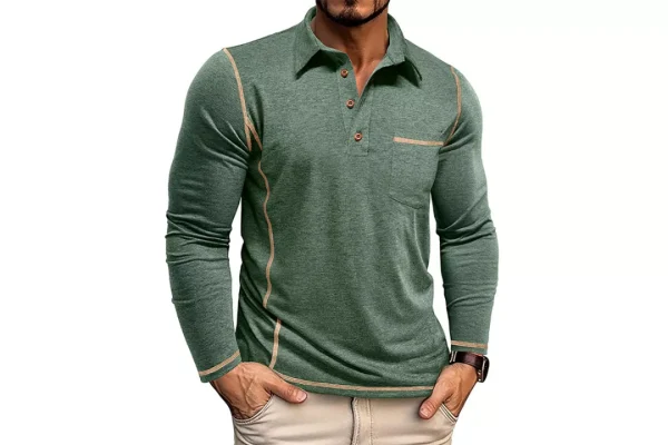 PRIVIMIX Men's Polo Shirts Long Sleeve