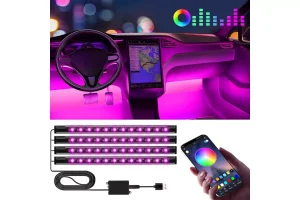 5X RRP £12.23 Gifts for Men Husband LED Interior Strip Light Car Ambient Atmosphere Lighting