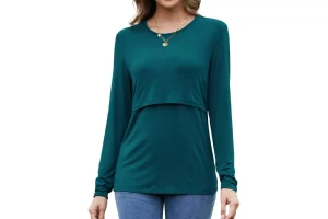 Sosolism Loose Women's Maternity Nursing Tops Long Sleeve Breastfeeding Tshirt