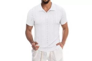 6X RRP £12.23 Elainone Men's Polo Shirt Short Sleeve Breathable Summer Top White Elainone Men's Polo Shirt Short Sleeve Breathable Summer Top White