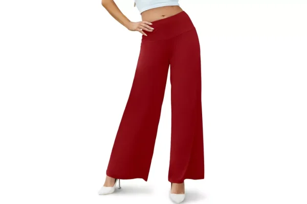 Cegerne Women Trousers High Waist Stretch Wide Leg