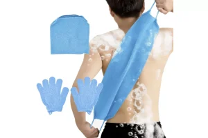6X RRP £9.91 Pack of 3 Body Exfoliator Back Scrubber Gloves Set Pack of 3 Body Exfoliator Back Scrubber Gloves Set