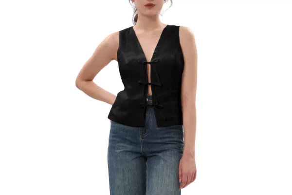 Amazhiyu Womens Pure Linen Waistcoat