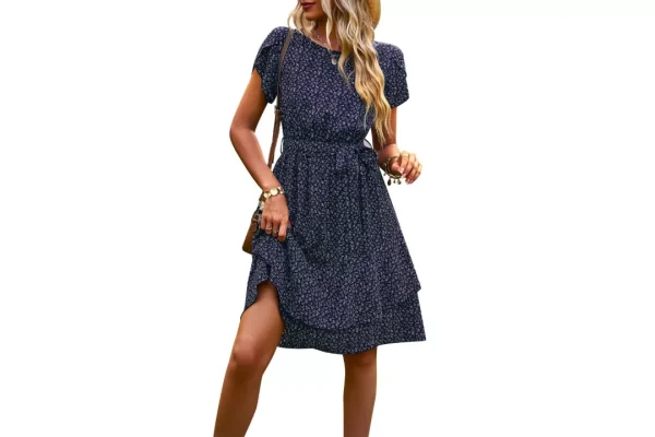 IFFEI Women Summer Boho Midi Dresses Floral Beach Flowy