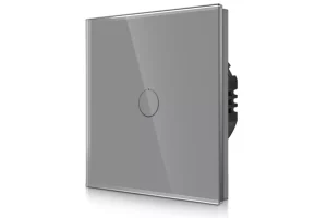 CNBINGO 1-Way Touch Light Switch - Grey Wall Switch with Glass Panel and Status-LED Backlight - No Neutral Wire Required - 500 W - 1 Gang Total RRP £12.10 CNBINGO 1-Way Touch Light Switch