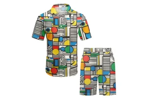 YFFUSHI Men's Hawaiian Short Sleeve Shirt and Shorts