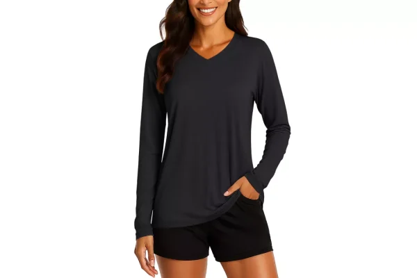 TACVASEN Women's V Neck T-Shirts Short Sleeve Workout.